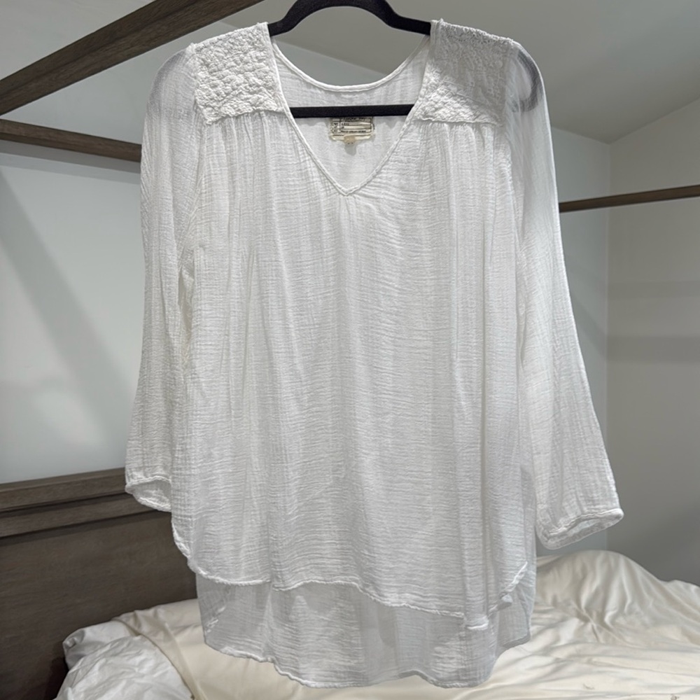 Current/Elliot Bohemian Flowy White Blouse Size 2